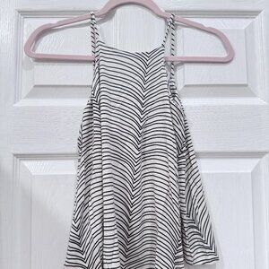 Fighting Eel freehand white black stripe tank top sz XS